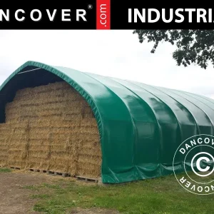 Zelthalle, Rundbogenhalle 9x15x4,42m, PVC, Grün