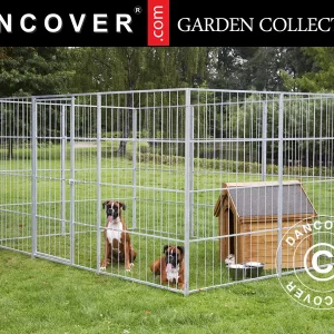 Außengehege für Hunde, 2,4x2,4x1,8m, Stahl, 5,76m²