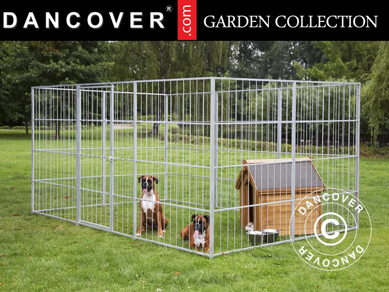 Außengehege für Hunde, 2,4x2,4x1,8m, Stahl, 5,76m² - Image 2