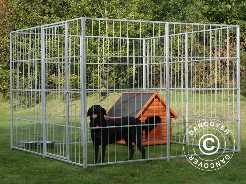 Außengehege für Hunde, 2,4x2,4x1,8m, Stahl, 5,76m² - Image 3