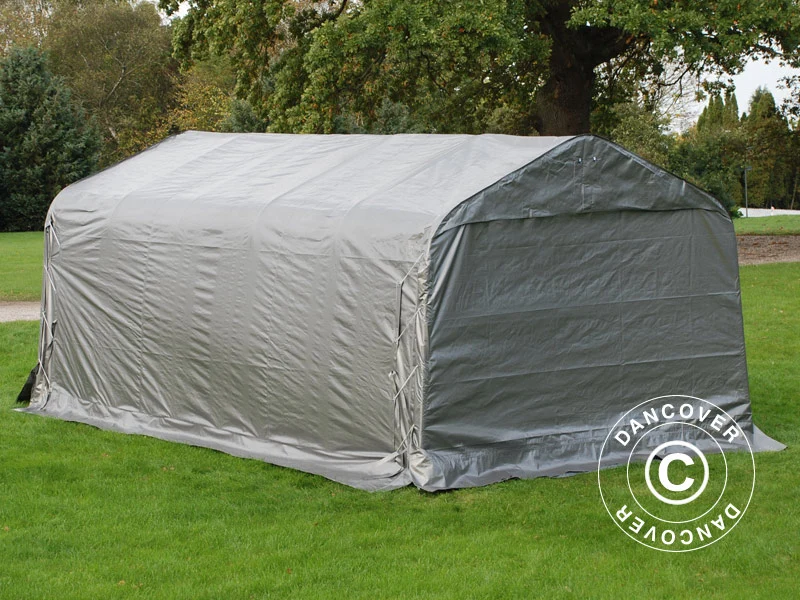 Zeltgarage PRO 3,6x6x2,7m PE mit Bodenplane, grau - Image 4