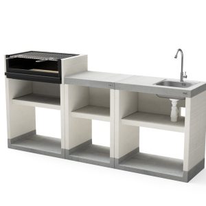 Pack 3: Churrasqueira Venit Flex Plus com Bancada e Lava-Loiça (com rodapés)