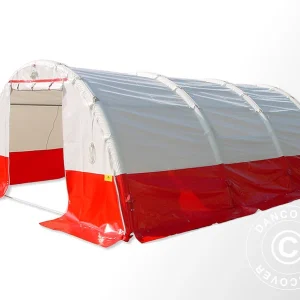Aufblasbares Sanitäts- & Notfallzelt FleXshelter PRO, 4x6m, weiß/rot